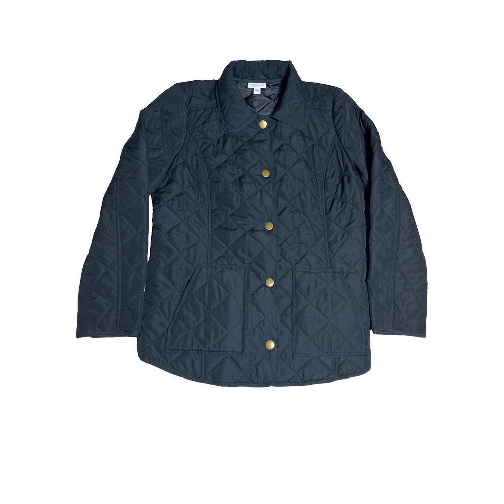 J Jill Heritage Quilted Jacket Black Size Small